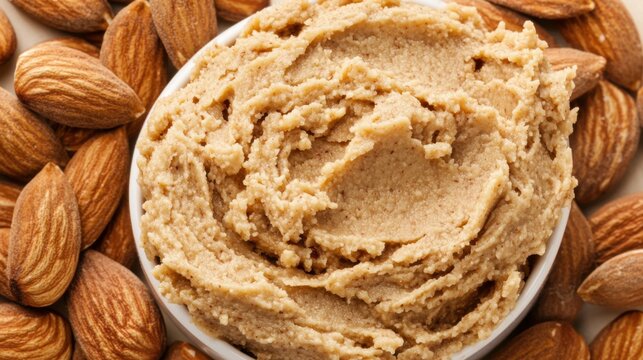 Creamy Almond Butter Spread Texture Close-up