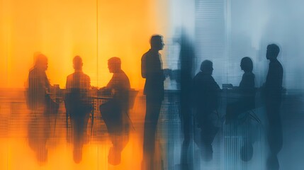 Business meeting silhouette