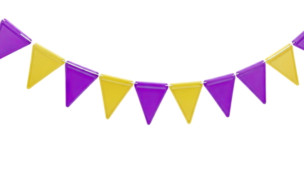 Purple and Yellow Triangle Bunting Banner