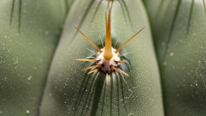 Close-up of a cactus spine and its surrounding spines.