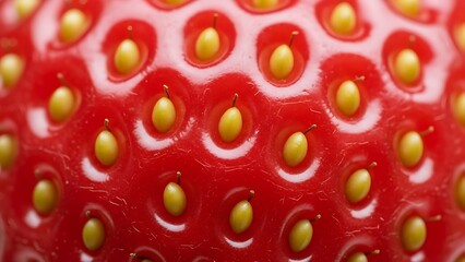 Close-up of a vibrant strawberry texture