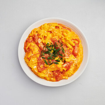 Chinese Tomato Eggs Stir Fry, top view