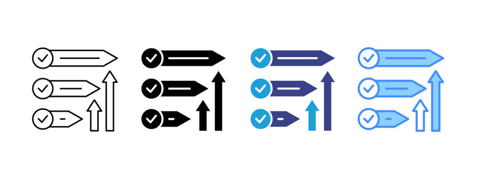 Priority icon set multiple style collection