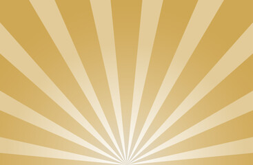 ゴールドのグラデーションが広がる扇状サンバースト背景画像　セールやキャンペーン等に使える放射線デザインベクターイラスト