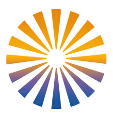 Obraz premium Circular design with layered, gradient rays emanating from a dark central void