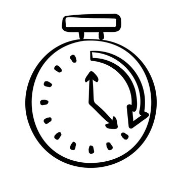 Time Clock Icon - Handdrawn