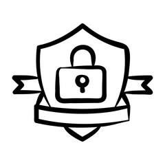 Obraz premium Confidentiality Icon - Handdrawn