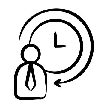 Work Hours Icon - Handdrawn