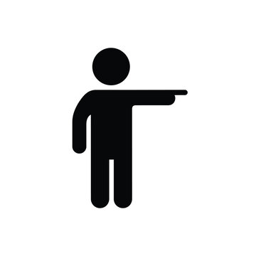 Person pointing right direction icon vector illustration