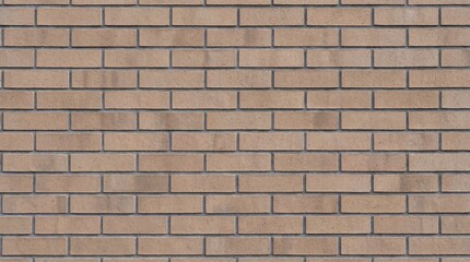 Fototapeta premium Close up view of a light brown brick wall texture with horizontal lines.