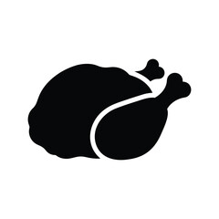 Roasted Chicken Icon, Thanksgiving Turkey Vector Illustration