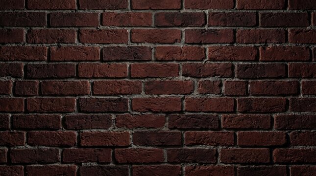 Dark Red Brick Wall Texture Background with Vignette Effect.