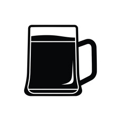 Beer Mug Icon, Glass of Lager Pint Vector Illustration