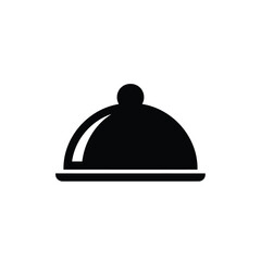 Food cloche service platter silhouette vector illustration