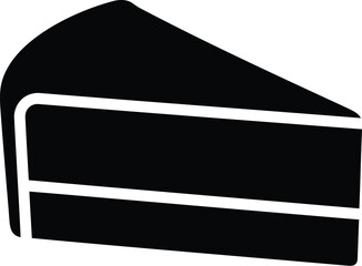 Cake slice silhouette vector illustration