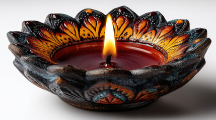 Beautifully crafted diya illuminates festive spirit of Diwali in small towns, symbolizing hope and joy during celebrations