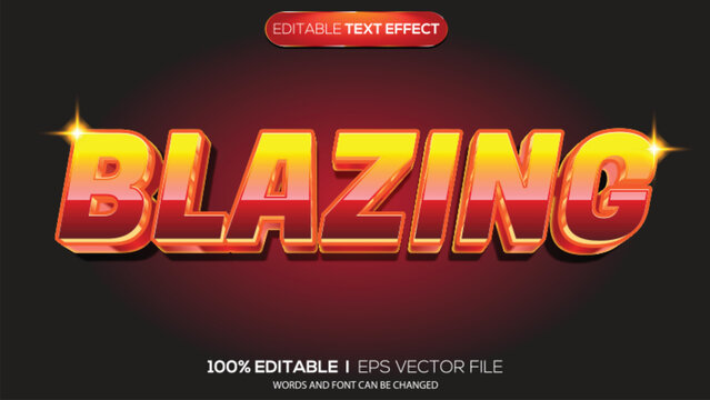 3d text effect blazing theme