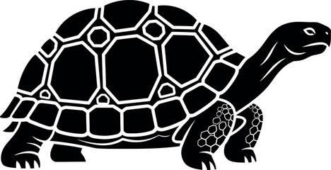 Obraz premium Giant Tortoise Silhouette Icon for Wildlife and Nature Design
