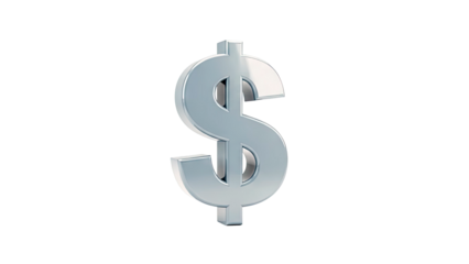 3D Chrome Dollar Sign