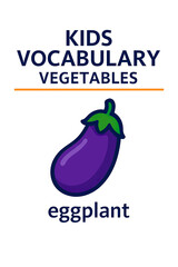 Kids Vocabulary Vegetables Eggplant