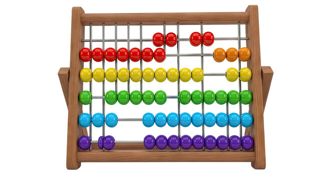 Wooden abacus with colorful beads