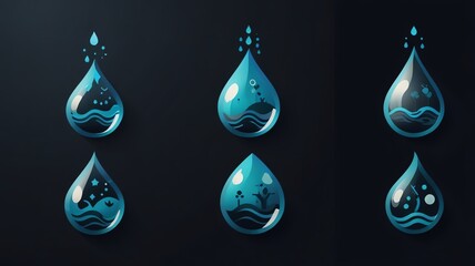 blue water drops