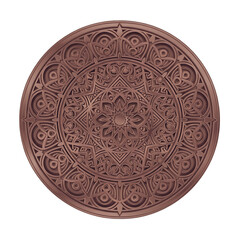 Naklejka premium Intricately Carved Wooden Plate