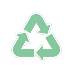 Obraz premium Green Recycling Symbol with White Outline.
