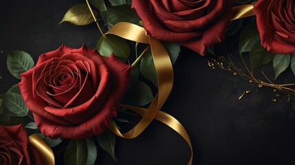 red rose and gold wedding rings