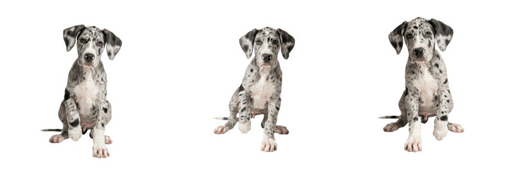 Great Dane Puppy Isolated on White Background, ग्रेट डेन, Giant Breed, Elegant...