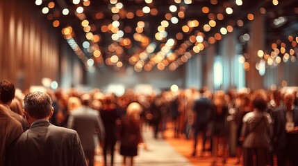 Crowd of people at indoor event