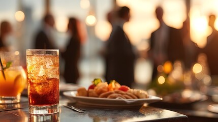 Food and drink at social gathering