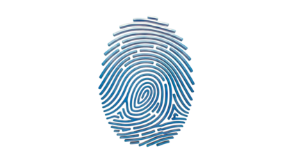 Blue 3D Fingerprint Icon