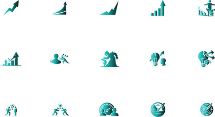 Fototapeta premium Business growth and success concept with rising chart and lightbulb idea vector illustration