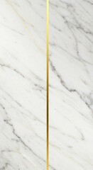 Elegant White Marble Background with a Vertical Gold Line.