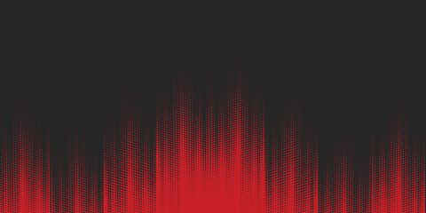 Abstract red and black halftone background with dynamic dot gradient pattern, modern dramatic design for technology, music, gaming, poster, business presentation, website banner and creative digital