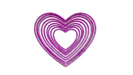 Concentric Purple Heart Outline on White Background