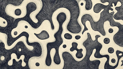 Strange Weird Bizarre Abstract Background With Random Textured Motifs In Ultra High Resolution