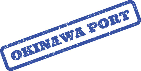 Textured rubber stamp graphic featuring the text OKINAWA PORT with a grungy effect, ideal for logistics or maritime themes © Mahmud