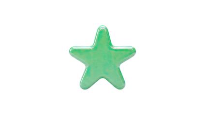 Shiny Green Star Isolated on White