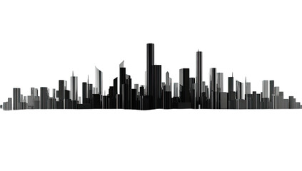 Obraz premium A stylized black and white skyline silhouette with sharp edges against a stark black backdrop