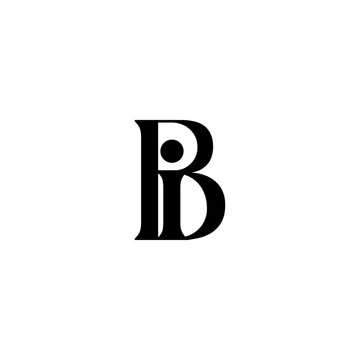 BI Negative Space Monogram Logo &ndash; Modern Minimal Lettermark Design