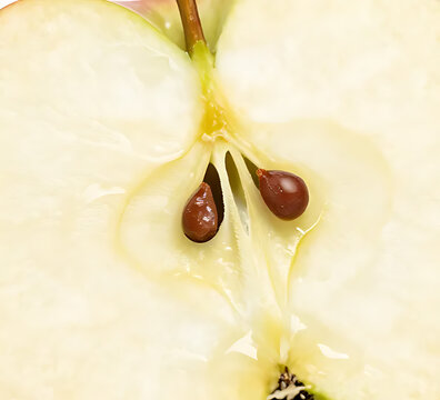 Close-up macro of apple flesh interior