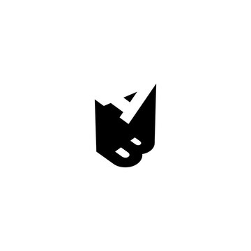 BA Negative Space Monogram Logo &ndash; Modern Minimal Lettermark Design