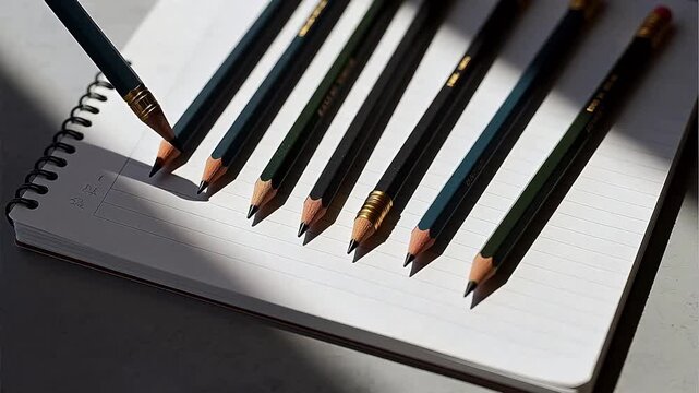 Pencils on lined notebook paper