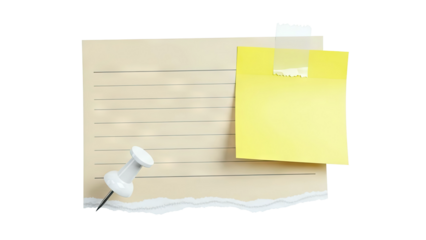 Note with Pushpin and Sticky Note