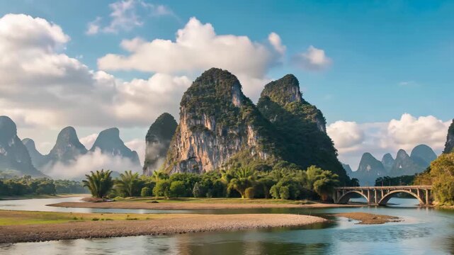 Landscape and Li River Landscape and Landscape