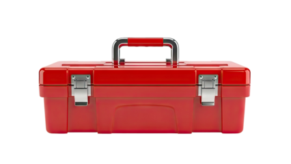 Red Toolbox with Chrome Handle and Clasps