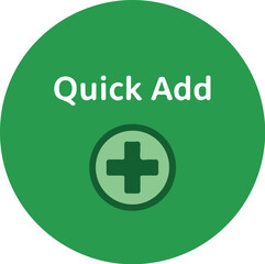 Obraz premium Green Interface Element Button with Plus Sign for Quick Add Functionality