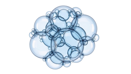 Abstract Cluster of Blue Bubbles